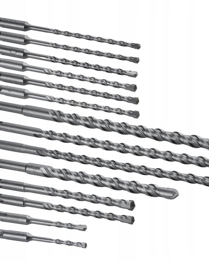 Grąžtų ir kalčių SDS Plus SDS+ rinkinys lagaminėlyje, 17 vnt. BLACK