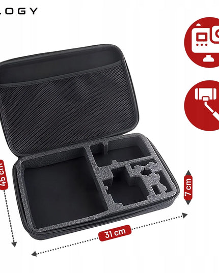 XXL priedų rinkinys GoPro HERO 13, 12, 11, 10, 9 – 55 viename, petnešos, lagaminėlis