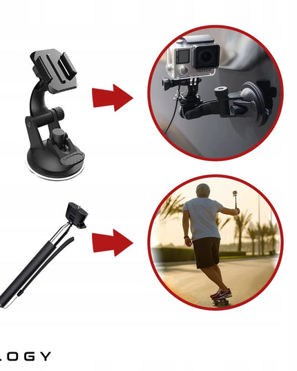 XXL priedų rinkinys GoPro HERO 13, 12, 11, 10, 9 – 55 viename, petnešos, lagaminėlis