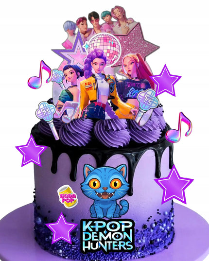 „K-pop Demon Hunters – Huntrix“ valgomasis cukrinis torto atspaudas, A4