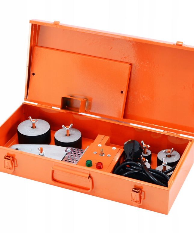 Galingas plastikinių vamzdžių suvirinimo aparatas PP PVC, 7 antgaliai 16-63 mm, BLACK AKCIJA TIK ŠĮ SAVAITGALĮ