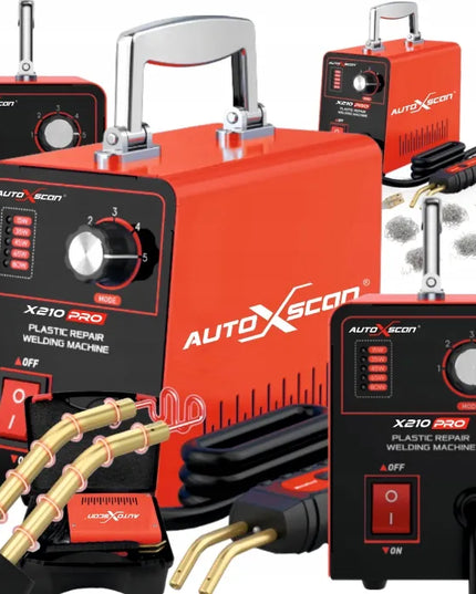AutoXscan X210PRO plastiko suvirinimo aparatas su kabėmis, pilnas komplektas