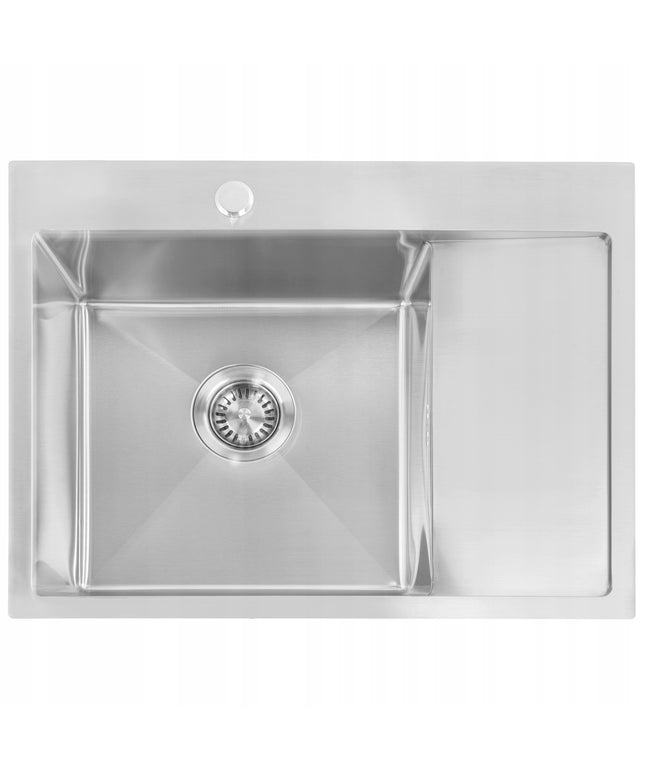 Vienos kameros virtuvinė kriauklė su nuolydžiu REA FIN INOX, plieninė