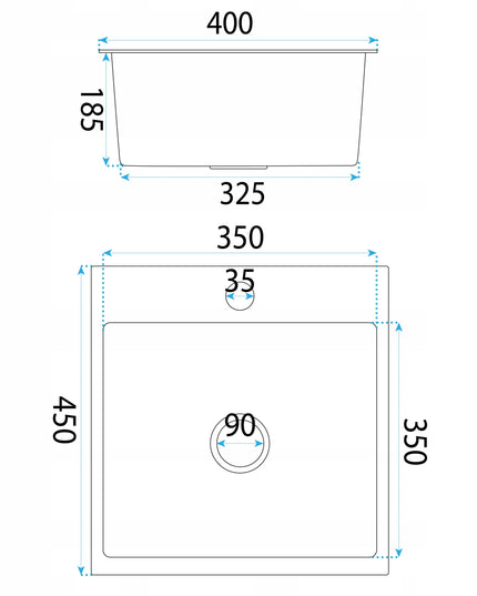 Plieninė vienos kameros juoda virtuvės kriauklė REA LEO 40 cm
