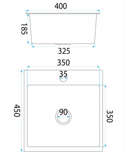 Plieninė vienos kameros juoda virtuvės kriauklė REA LEO 40 cm