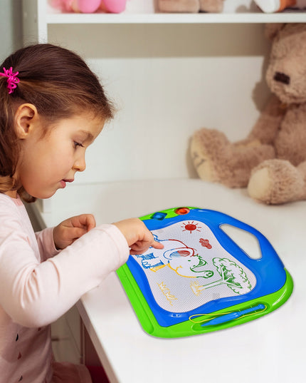 Magnetinė spalvota braižymo lenta su trinamais antspaudėliais