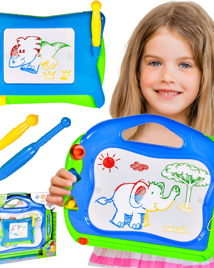 Magnetinė spalvota braižymo lenta su trinamais antspaudėliais