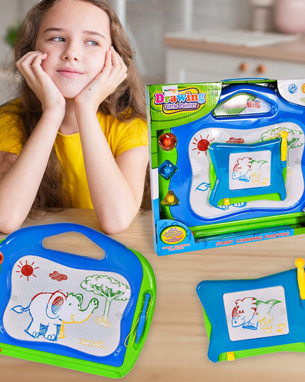 Magnetinė spalvota braižymo lenta su trinamais antspaudėliais