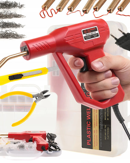 Techrebal H50 plastiko susegiklis, 200 sąsagėlių, 4 tipai, lagaminėlis