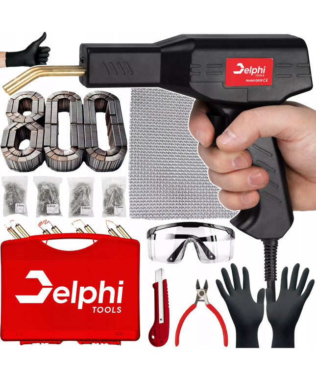 Plastiko suvirinimo aparatas Delphi Tools + 800 sąsagų