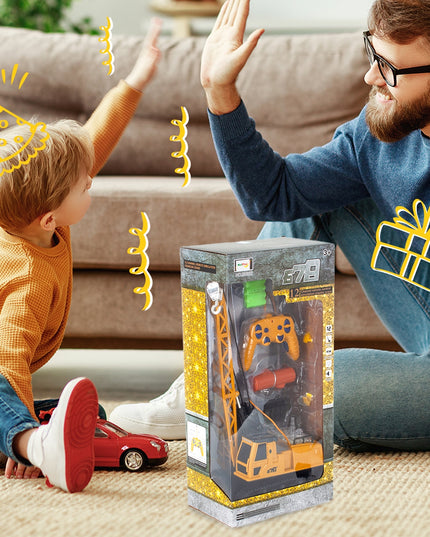 Krano kranas, didelis, valdomas nuotoliniu būdu, vaikams, su judančiu pulteliu, žaislas