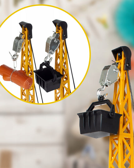 Krano kranas, didelis, valdomas nuotoliniu būdu, vaikams, su judančiu pulteliu, žaislas