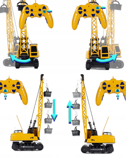 Krano kranas, didelis, valdomas nuotoliniu būdu, vaikams, su judančiu pulteliu, žaislas