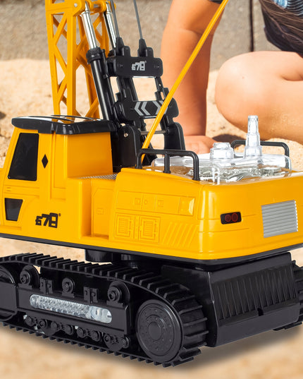 Krano kranas, didelis, valdomas nuotoliniu būdu, vaikams, su judančiu pulteliu, žaislas