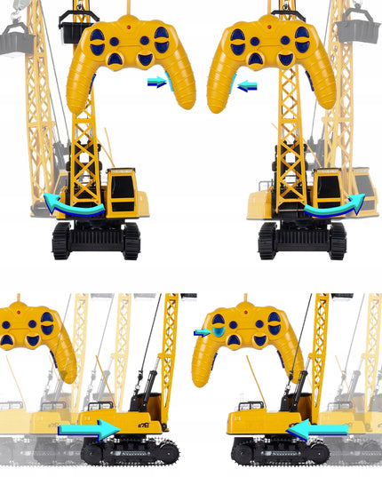 Krano kranas, didelis, valdomas nuotoliniu būdu, vaikams, su judančiu pulteliu, žaislas