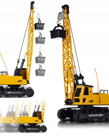 Krano kranas, didelis, valdomas nuotoliniu būdu, vaikams, su judančiu pulteliu, žaislas