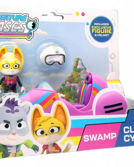 „The Creature Cases“ Kit Casey lapės figūrėlė, visureigis ir šalmas
