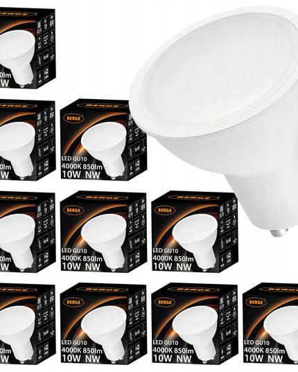 LED lemputė GU10 10W 850lm Neutrali dienos šviesa 4500K 230V 10 vnt. rinkinys