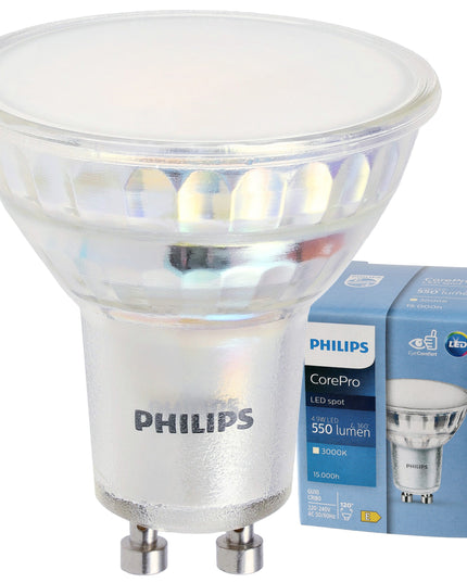 LED lemputė GU10 6 vnt. PHILIPS 4,9W 550lm Šilta spalva 3000K Premium Rinkinys