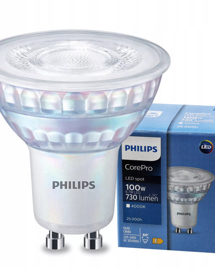 LED lemputė GU10 PHILIPS 6,7W = 100W 730lm neutrali spalva 4000K Corepro 60°