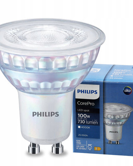 LED lemputė GU10 PHILIPS 6,7W =100W 730lm Neutrali spalva 4000K Corepro 60°