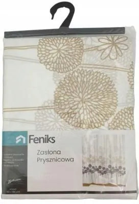Dušo užuolaida su žiedais, plaunama, 180x180cm, smėlio spalvos, Zbychpol