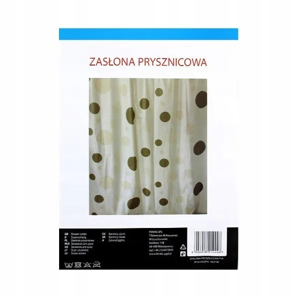Vinilinė dušo užuolaida 180 x 180 cm + montavimo žiedai