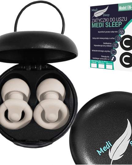 Ausų kištukai miegui Medi Sleep, dydis XS / S / M / L, smėlio spalvos