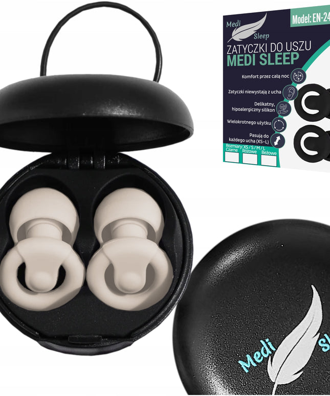 Ausų kištukai miegui Medi Sleep, dydis XS / S / M / L, smėlio spalvos