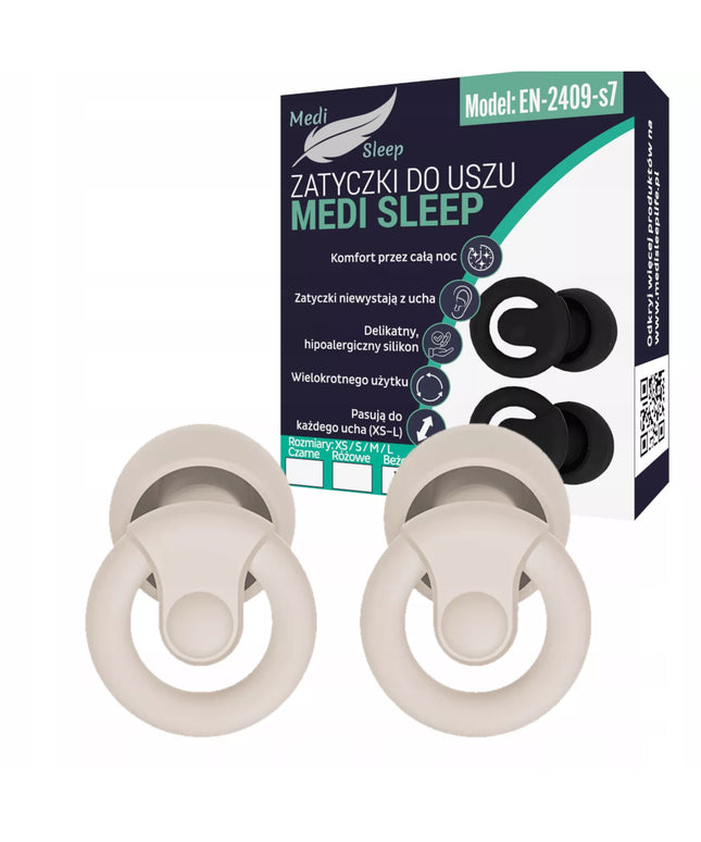 Ausų kištukai miegui Medi Sleep, dydis XS / S / M / L, smėlio spalvos