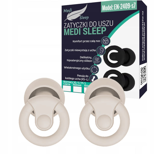 Ausų kištukai miegui Medi Sleep, dydis XS / S / M / L, smėlio spalvos