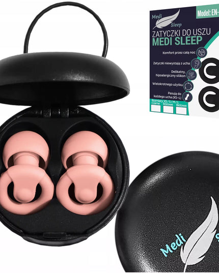 Ausų kištukai miegui Medi Sleep dydis XS / S / M / L rožiniai