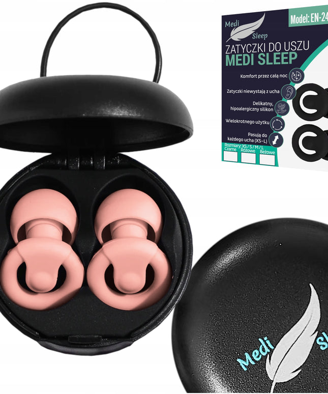 Ausų kištukai miegui Medi Sleep dydis XS / S / M / L rožiniai