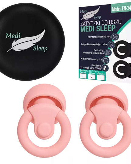 Ausų kištukai miegui Medi Sleep dydis XS / S / M / L rožiniai
