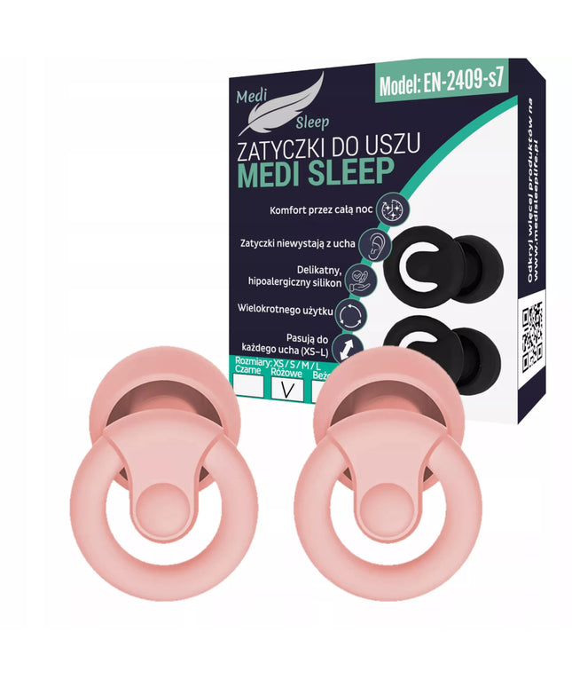 Ausų kištukai miegui Medi Sleep dydis XS / S / M / L rožiniai
