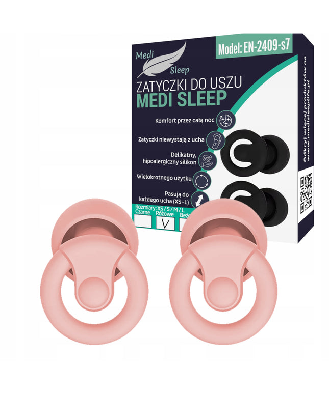 Ausų kištukai miegui Medi Sleep dydis XS / S / M / L rožiniai