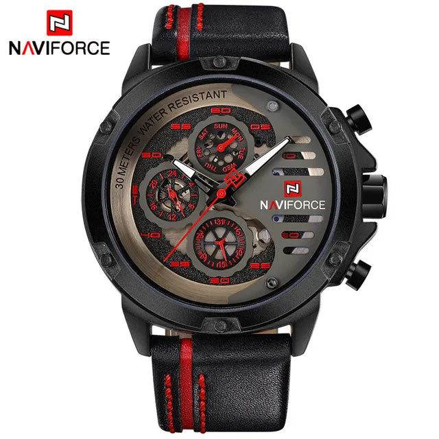 Vyriškas laikrodis „Naviforce“ NF9110, odinis dirželis, įvairių spalvų