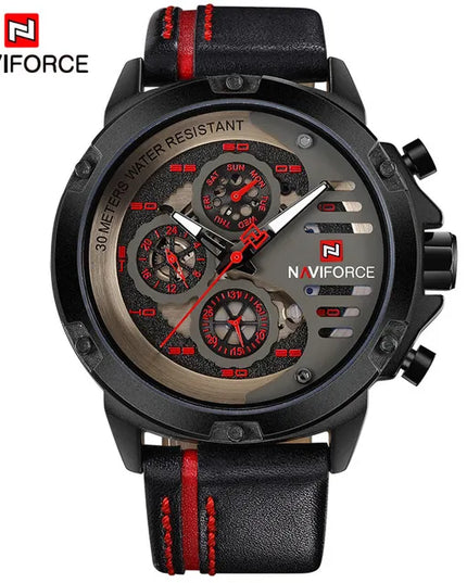 Vyriškas laikrodis „Naviforce“ NF9110, odinis dirželis, įvairių spalvų