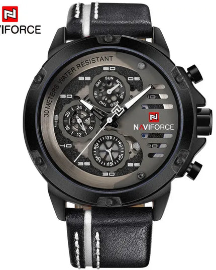 Vyriškas laikrodis „Naviforce“ NF9110, odinis dirželis, įvairių spalvų