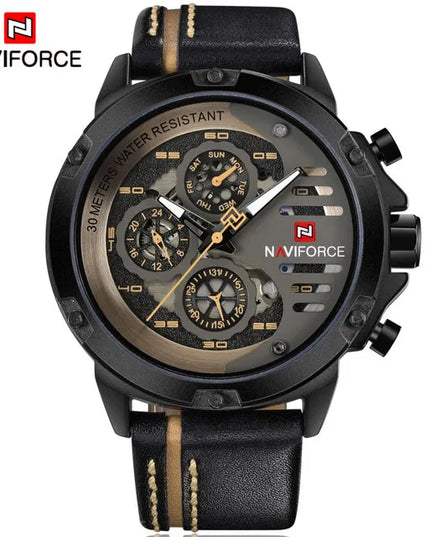 Vyriškas laikrodis „Naviforce“ NF9110, odinis dirželis, įvairių spalvų