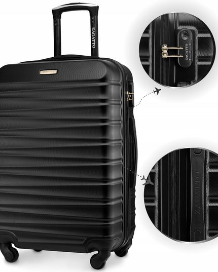 Rinkinys 3 kelioninių lagaminų ant ratukų ABS, maži, vidutiniai, dideli, 3 viename ZAGATTO