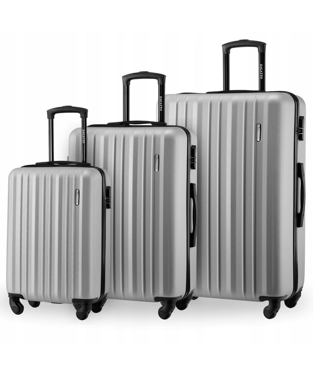 3 kelioninių lagaminų rinkinys su ratukais ABS, mažas, vidutinis, didelis, 3 viename ZAGATTO