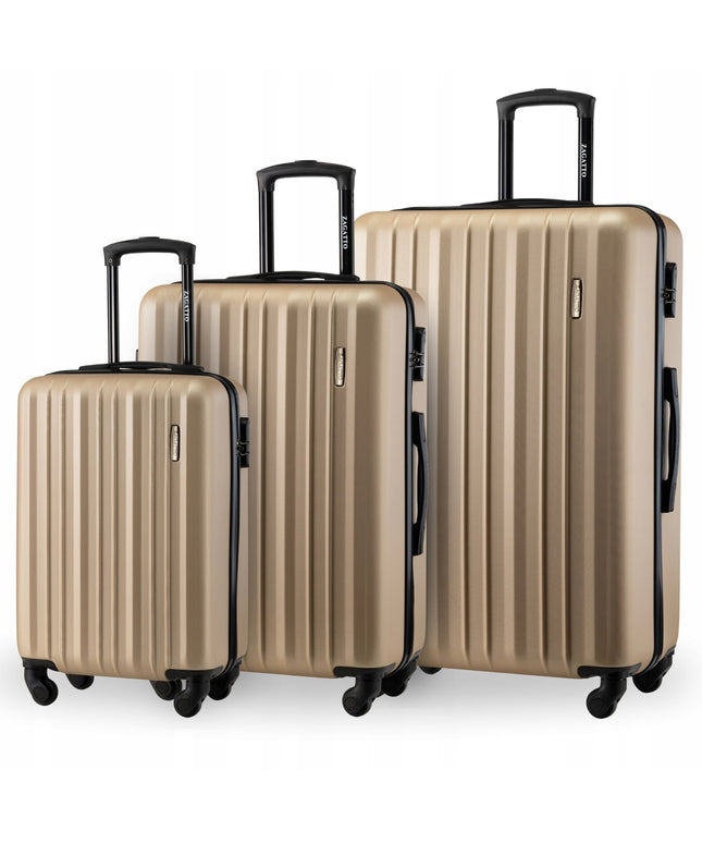 Rinkinys 3 kelioninių lagaminų ant ratukų ABS, maži, vidutiniai, dideli, 3 viename ZAGATTO