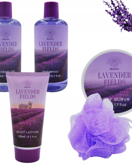 5 kosmetikos priemonių rinkinys, Šventinė DOVANA moterims, Levandų kosmetikos rinkinys AURORA