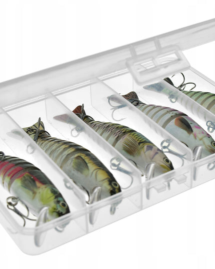 Rinkinys 5 vnt. x Sujungtas vobleris lydekoms + Dėžutė