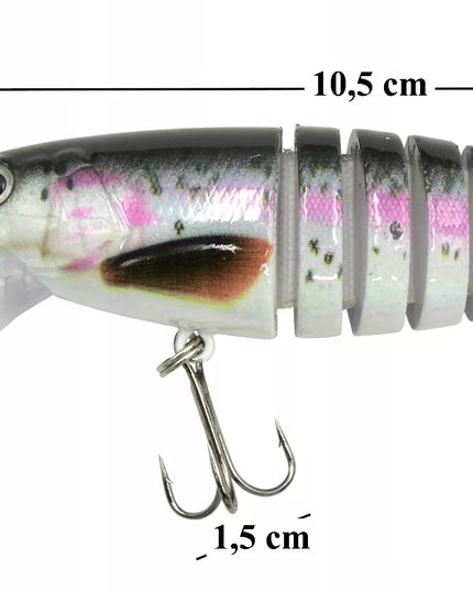 5 x Miracle Fish sulankstomi vobleriai lydekoms + dėžutė