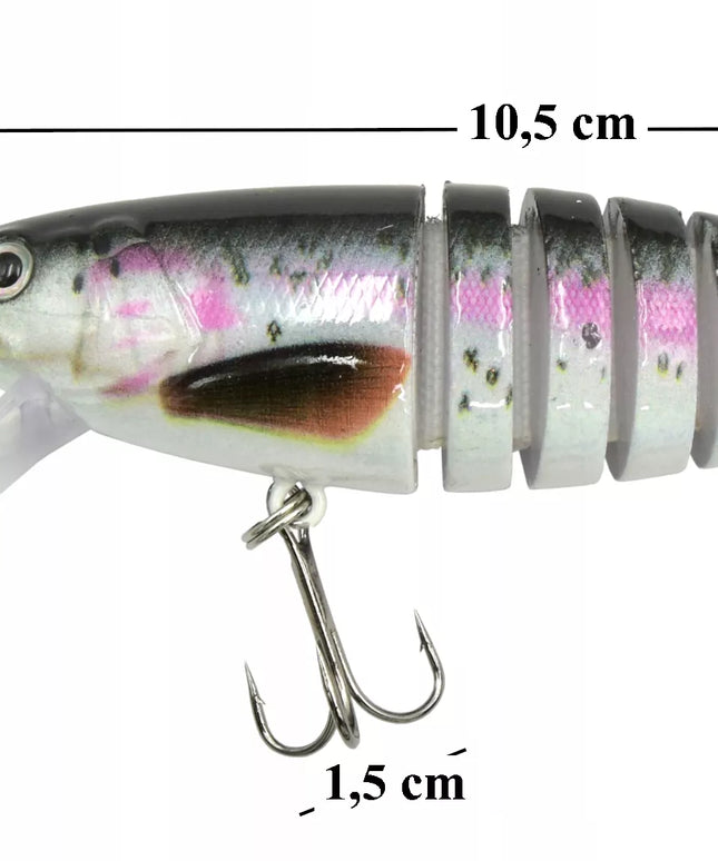 5 x Miracle Fish sulankstomi vobleriai lydekoms + dėžutė
