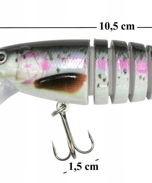 Rinkinys 5 vnt. x Sujungtas vobleris lydekoms + Dėžutė