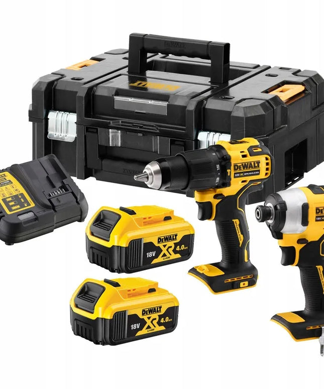 DEWALT 18V XR rinkinys: smūginis gręžtuvas ir smūginis suktuvas, akumuliatorinis, naujas