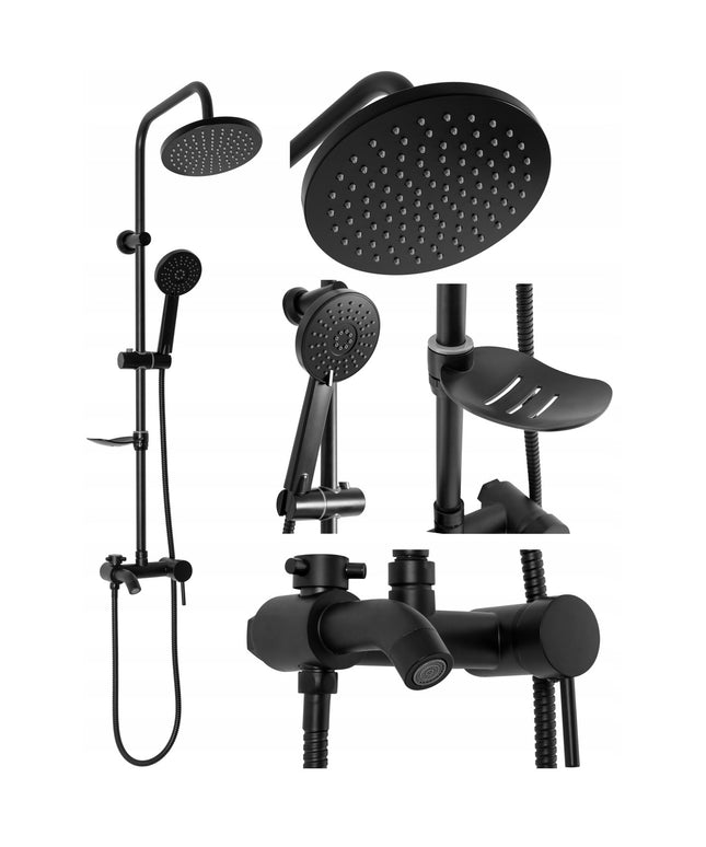 Dušo komplektas LUIS Matinis Juodas BLACK REA